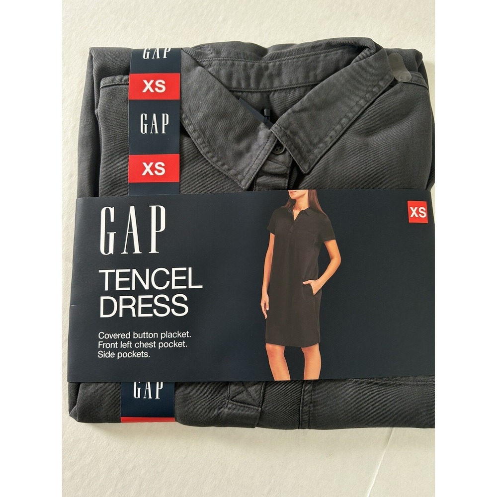 GAP Dress Women's Lightweight Relaxed Fit Tencel Dress XS Gray $59 Retail BxX‎